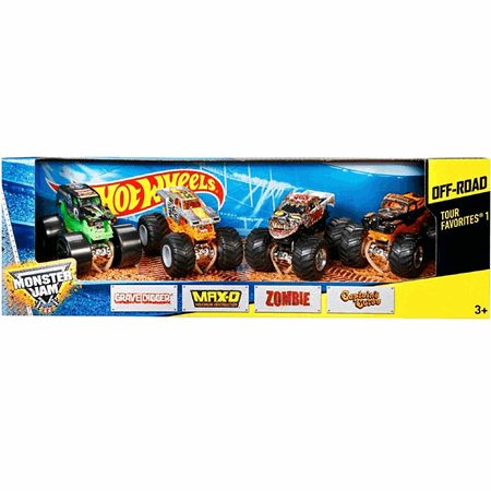 hot wheels monster jam 4 pack