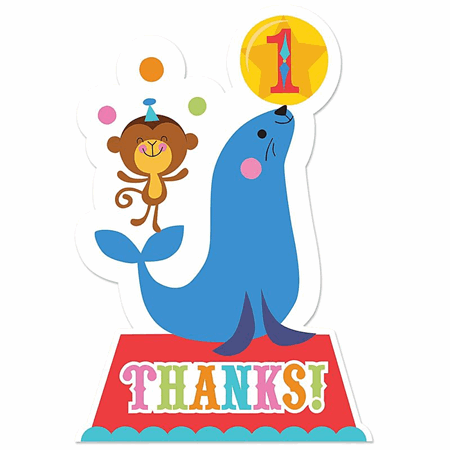 Fisher Price 1st Birthday Circus Thank You Notes 8 Count Pc00457