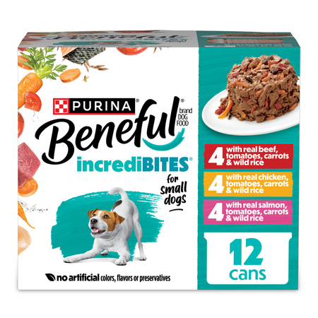 Beneful IncrediBites Small Breed Wet Dog Food with Real Meat in Gravy 12-Count Variety Pack