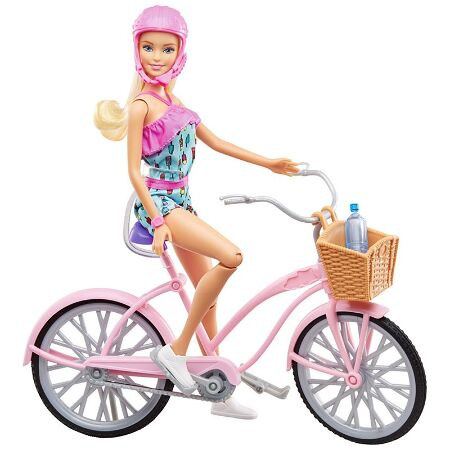 barbie bicycle set