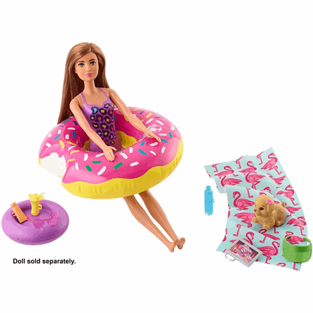 barbie donut floaty playset