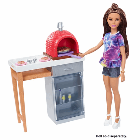 barbie pizza oven set