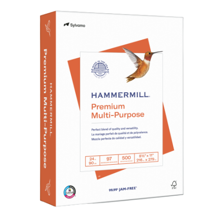 Hammermill Premium Multi-Purpose 24lb Copy Paper 8.5 x 11 5 Ream 2500 Sheets ... 