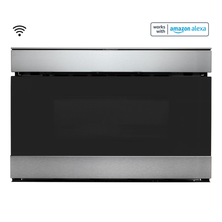 24 in. 1.2 cu. ft. 950W Sharp Stainless Steel Smart Easy Wave Open Microwave Drawer Oven (SMD2489ES)