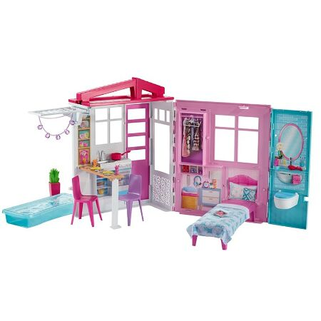 pink barbie doll house