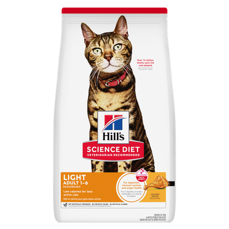 Hill's Science Diet Adult Light Chicken Recipe Dry Cat Food 7 lb Bag