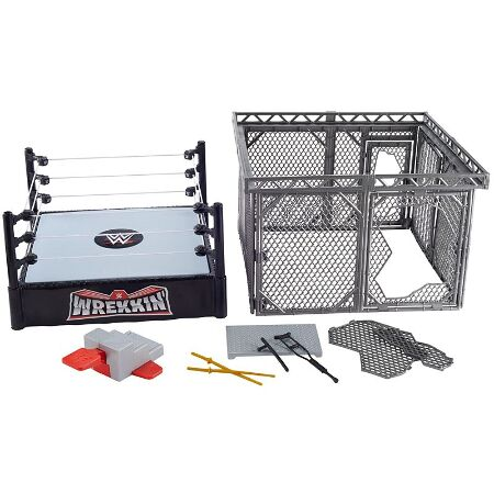 WWE WREKKIN COLLISION CAGE PLAYSET BREAKABLE STEEL CAGE /& RING
