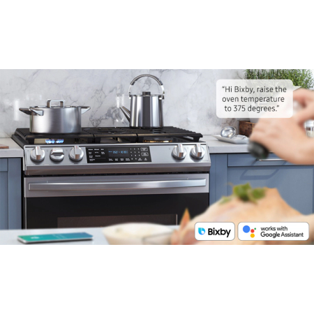 NX60T8511ST by Samsung - 6.0 cu ft. Smart Slide-in Gas Range with Air Fry  in Tuscan Stainless Steel