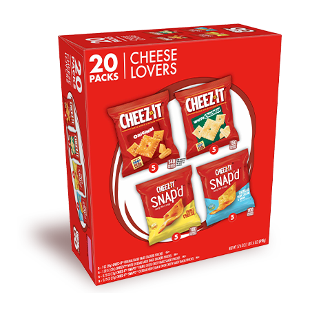 Cheez-It® Cheese Lovers Variety Packs (Original, White Cheddar, Cheez-It® Snap'd® Double Cheese and Cheddar Sour Cream & Onion)
