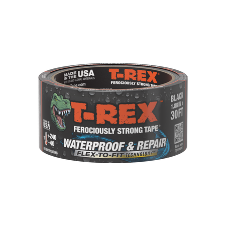 T-Rex® Ferociously Strong® Waterproof and Repair Tape - Black - 10 mil - 48mm x 10yd