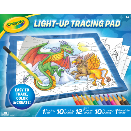 Light-Up Tracing Pad, Blue, Mythical Creatures