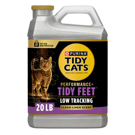 Tidy Cats Performance+ Tidy Feet Low Tracking Clean Linen Scented Clumping Multi-Cat Litter